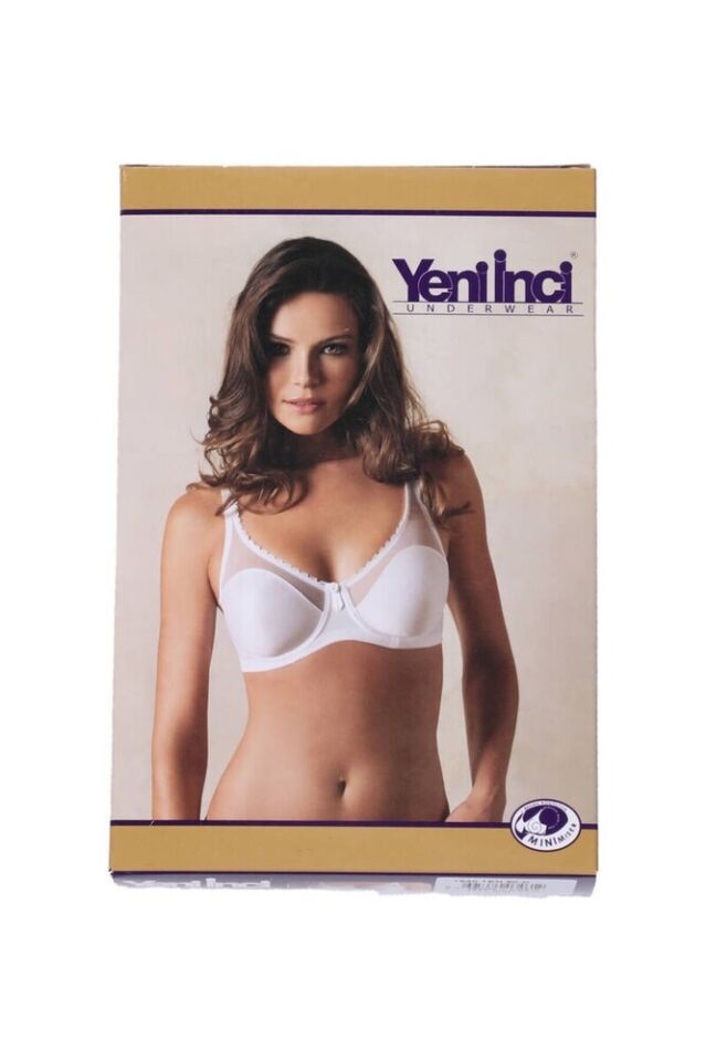 Yeni İnci 1640 Beyaz Balenli Toparlayıcı Sütyen Minimizer Süngersiz Kadın 90B