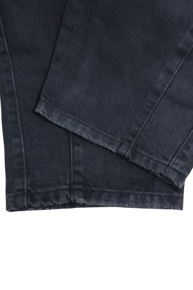 Kadın Siyah Yıpratmalı Paça Yıkamalı %100 Pamuk Balon Kot Pantolon Jeans