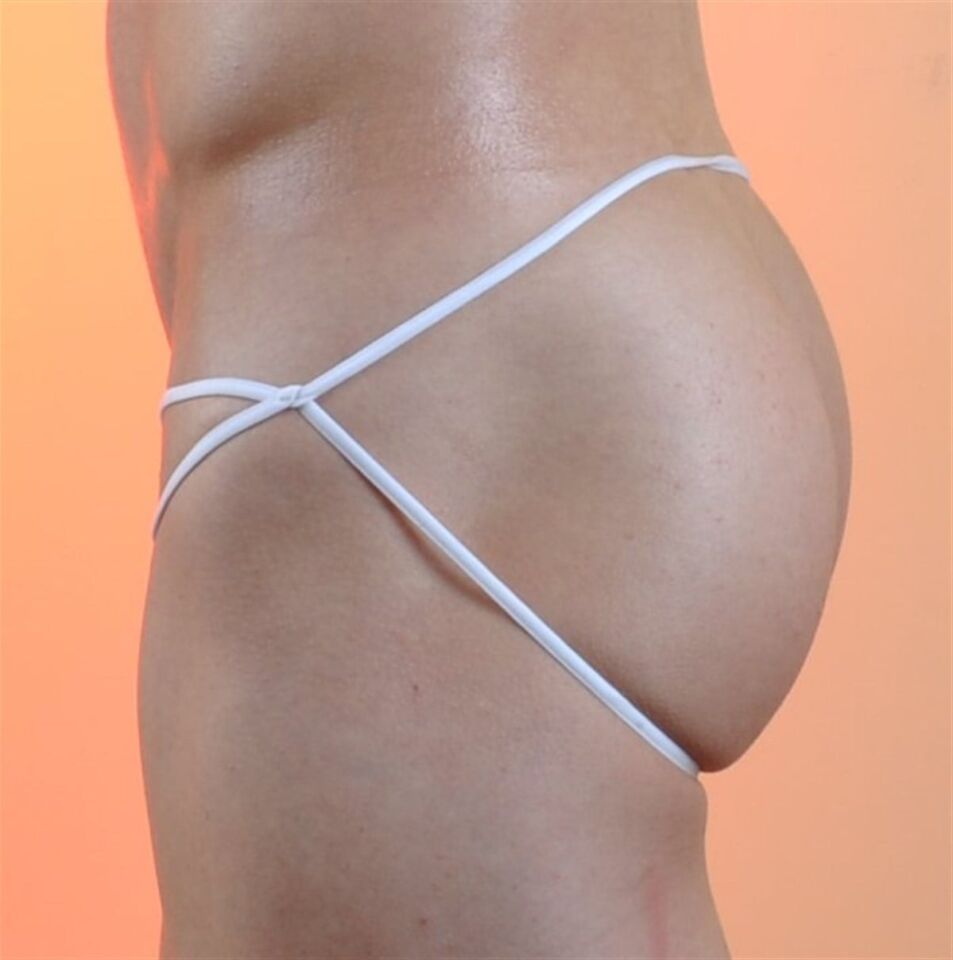 Erkek Beyaz İnce Lastikli Jockstrap Fantezi İç Çamaşırı
