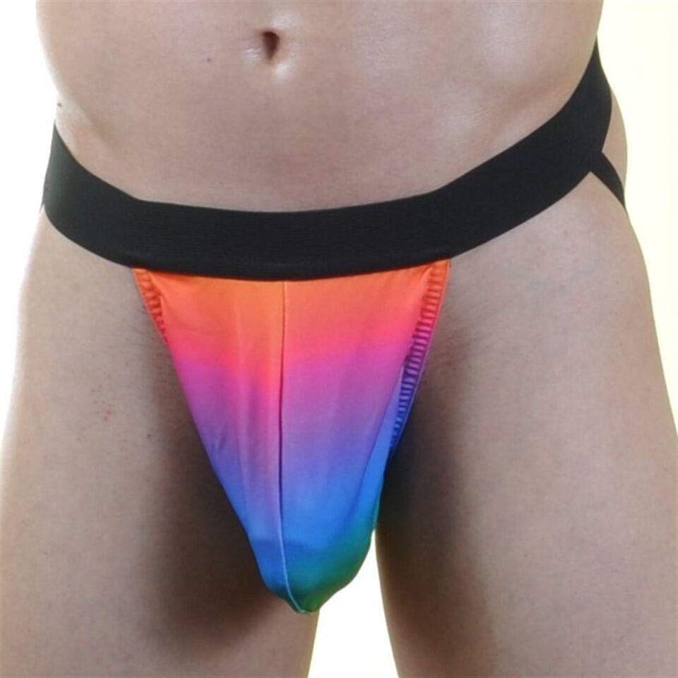Erkek Renkli Gökkuşağı Jockstrap Fantezi İç Çamaşırı