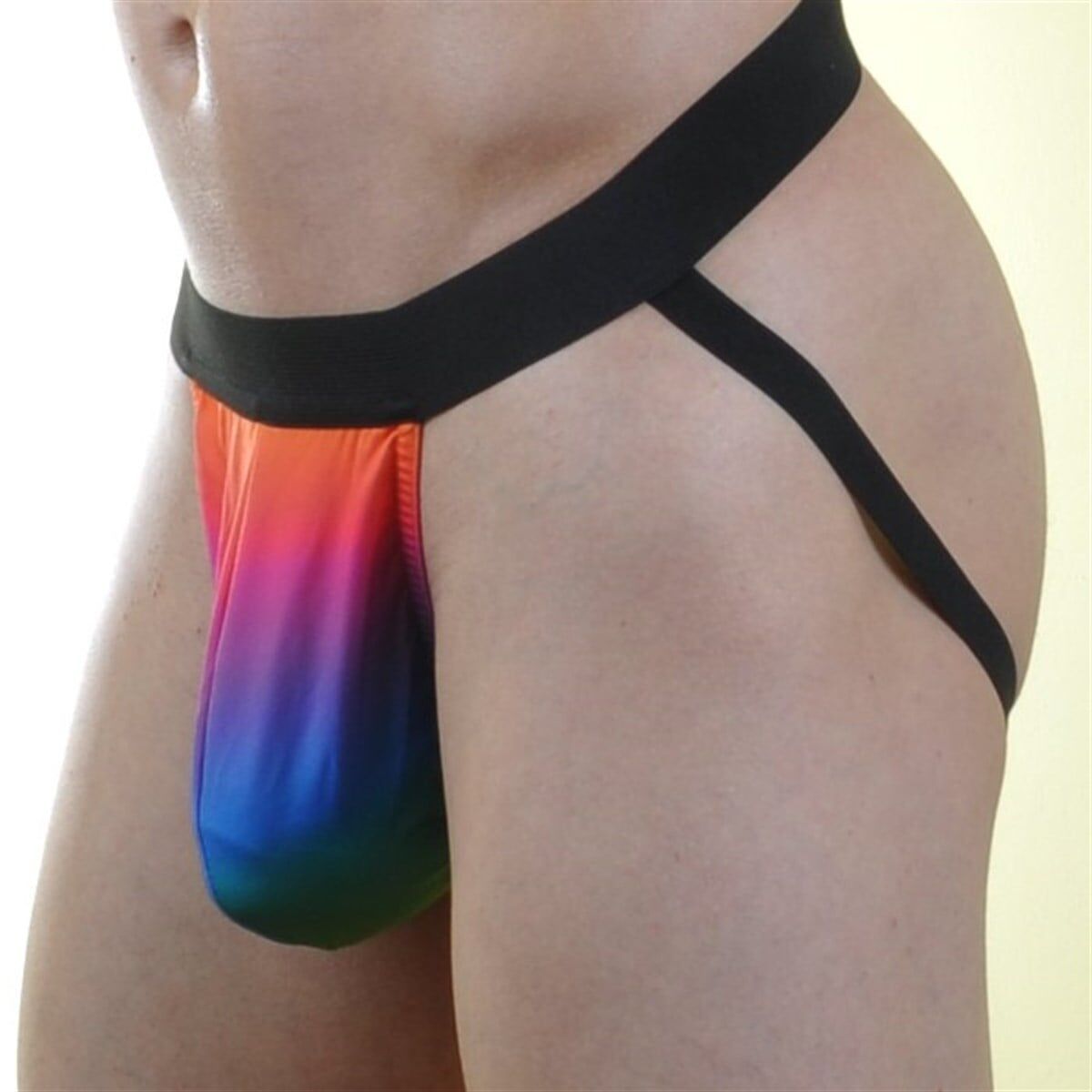 Erkek Renkli Gökkuşağı Jockstrap Fantezi İç Çamaşırı