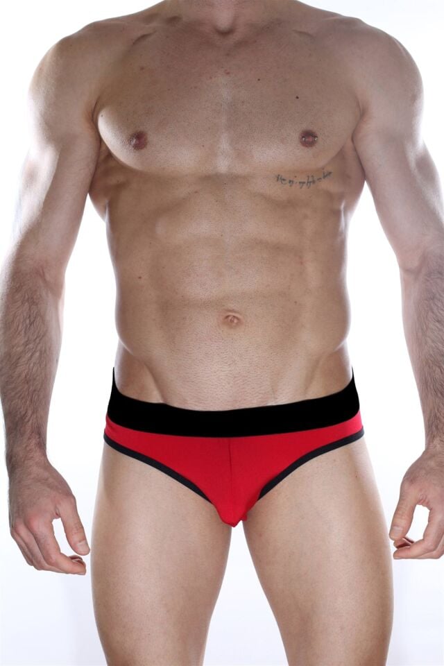 Erkek Kırmızı Biyeli Jockstrap Fantezi İç Çamaşırı
