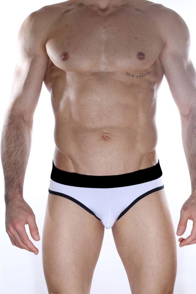 Erkek Beyaz Biyeli Jockstrap Fantezi İç Çamaşırı