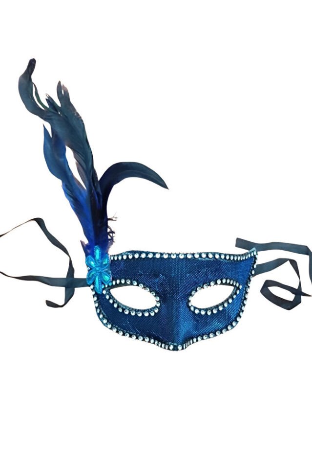 Parıltılı Saks Parti Maskesi – El Yapımı, Karnaval & Maskeli Balo Aksesuar Unisex