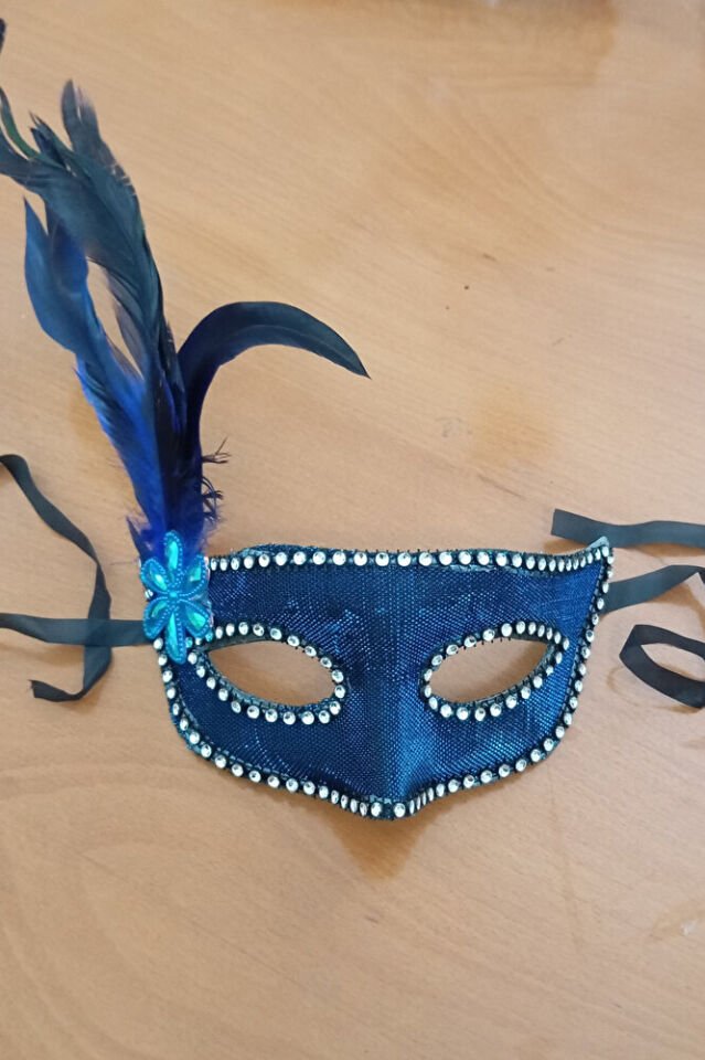 Parıltılı Saks Parti Maskesi – El Yapımı, Karnaval & Maskeli Balo Aksesuar Unisex