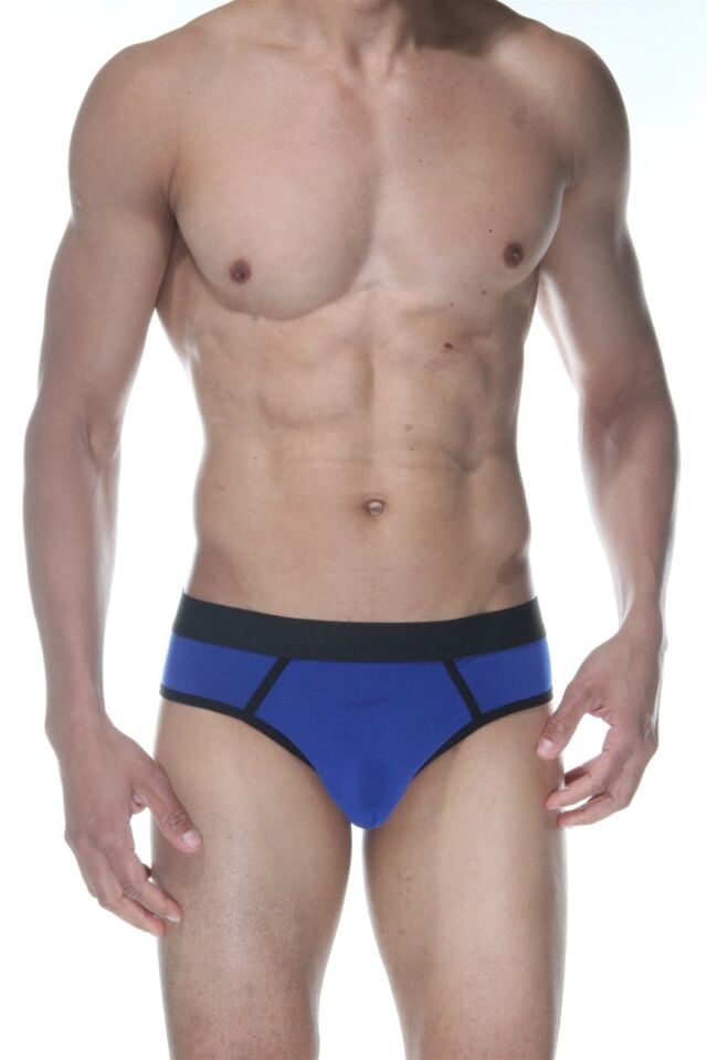 Erkek Mavi Biyeli Jockstrap Fantezi İç Çamaşırı