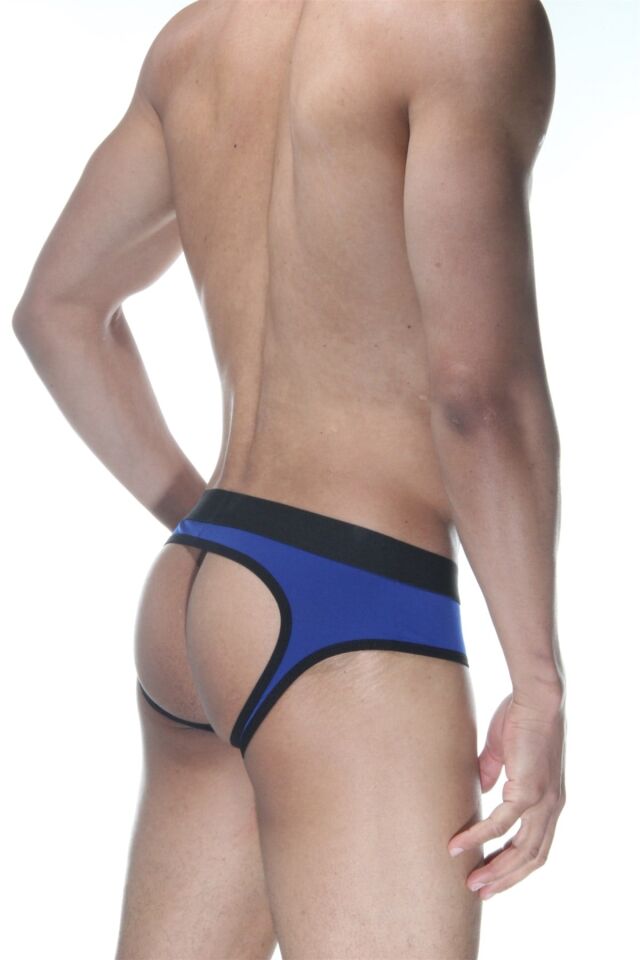 Erkek Mavi Biyeli Jockstrap Fantezi İç Çamaşırı