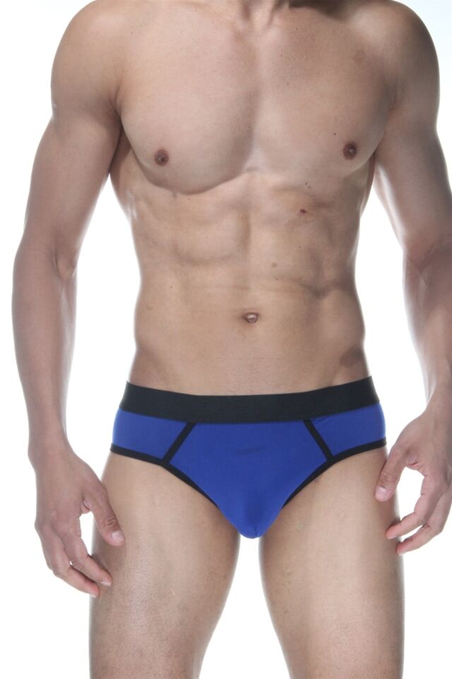 Erkek Mavi Biyeli Jockstrap Fantezi İç Çamaşırı