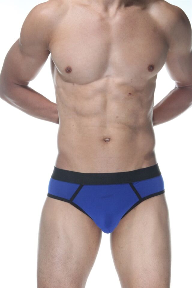 Erkek Mavi Biyeli Jockstrap Fantezi İç Çamaşırı
