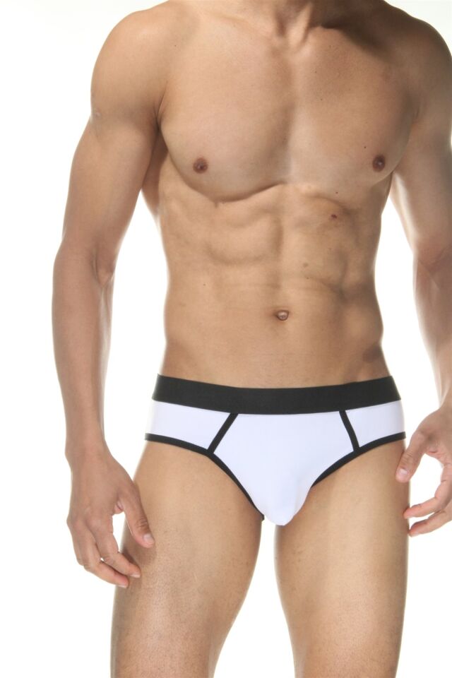 Erkek Beyaz Biyeli Jockstrap Fantezi İç Çamaşırı