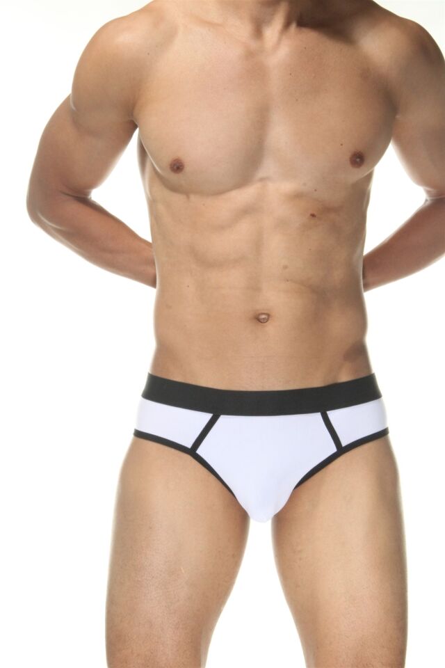 Erkek Beyaz Biyeli Jockstrap Fantezi İç Çamaşırı