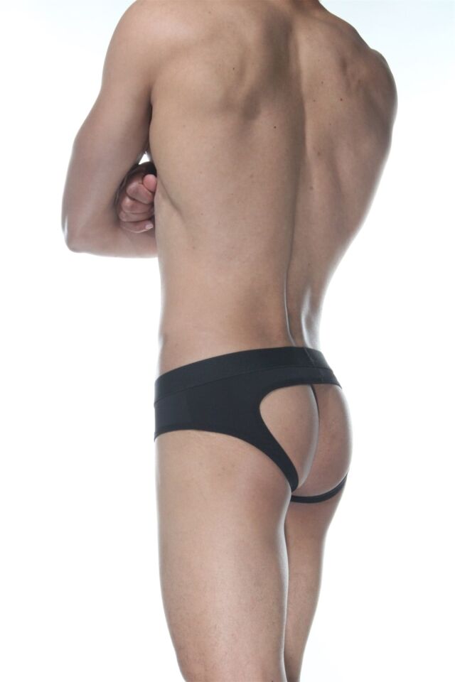 Erkek Siyah Düz Jockstrap Fantezi İç Çamaşırı