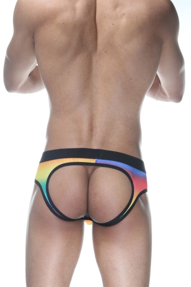 Erkek Renkli Gökkuşağı Jockstrap Fantezi İç Çamaşırı