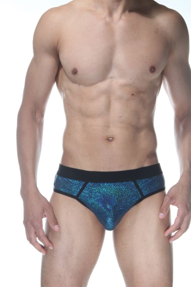 Erkek Mavi Parlak Jockstrap Fantezi İç Çamaşırı