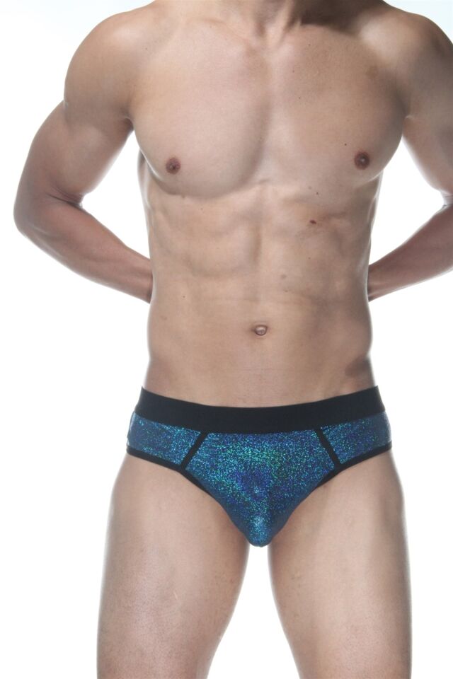 Erkek Mavi Parlak Jockstrap Fantezi İç Çamaşırı