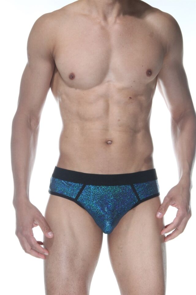 Erkek Mavi Parlak Jockstrap Fantezi İç Çamaşırı