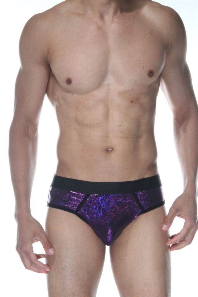 Erkek Mor Parlak Jockstrap Fantezi İç Çamaşırı