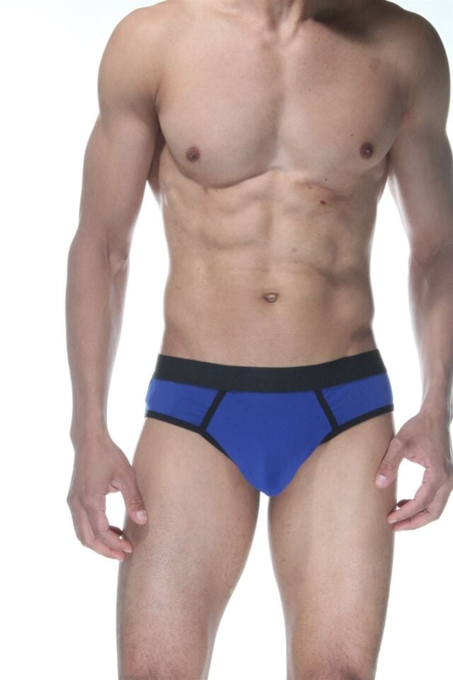 Erkek Mavi Biyeli Jockstrap Fantezi İç Çamaşırı