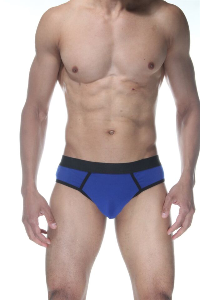Erkek Mavi Biyeli Jockstrap Fantezi İç Çamaşırı