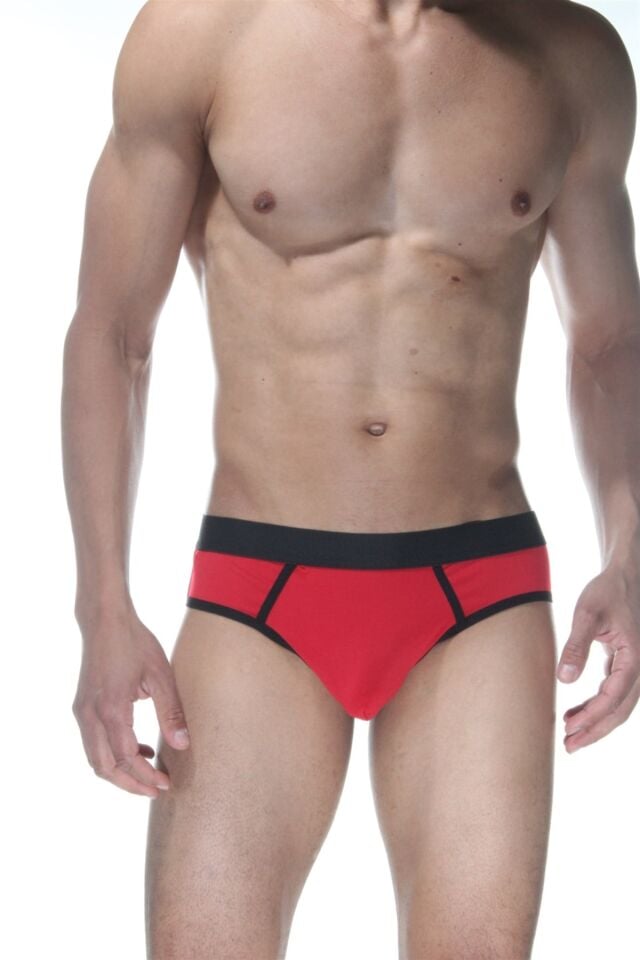 Erkek Kırmızı Biyeli Jockstrap Fantezi İç Çamaşırı