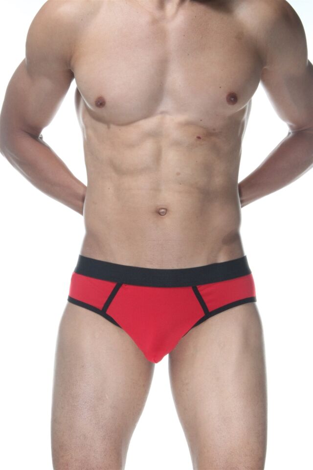 Erkek Kırmızı Biyeli Jockstrap Fantezi İç Çamaşırı