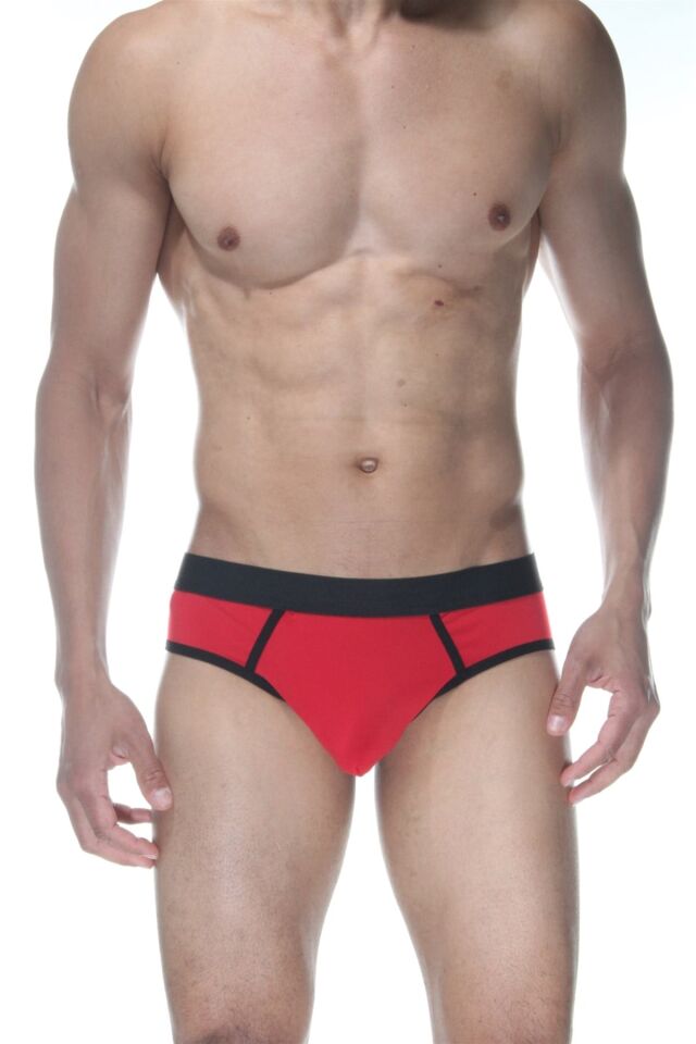 Erkek Kırmızı Biyeli Jockstrap Fantezi İç Çamaşırı
