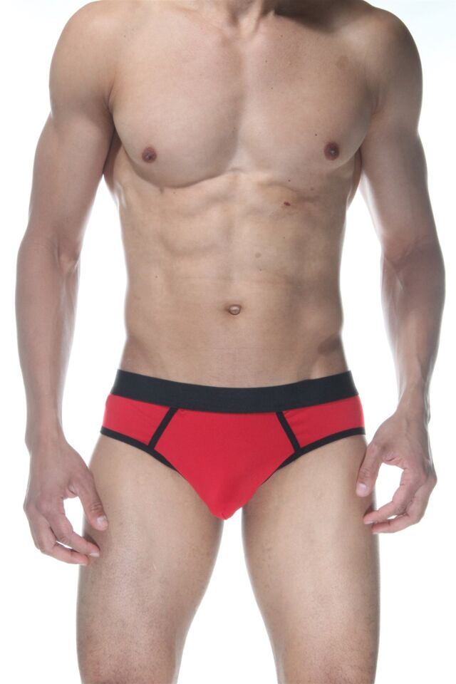 Erkek Kırmızı Biyeli Jockstrap Fantezi İç Çamaşırı