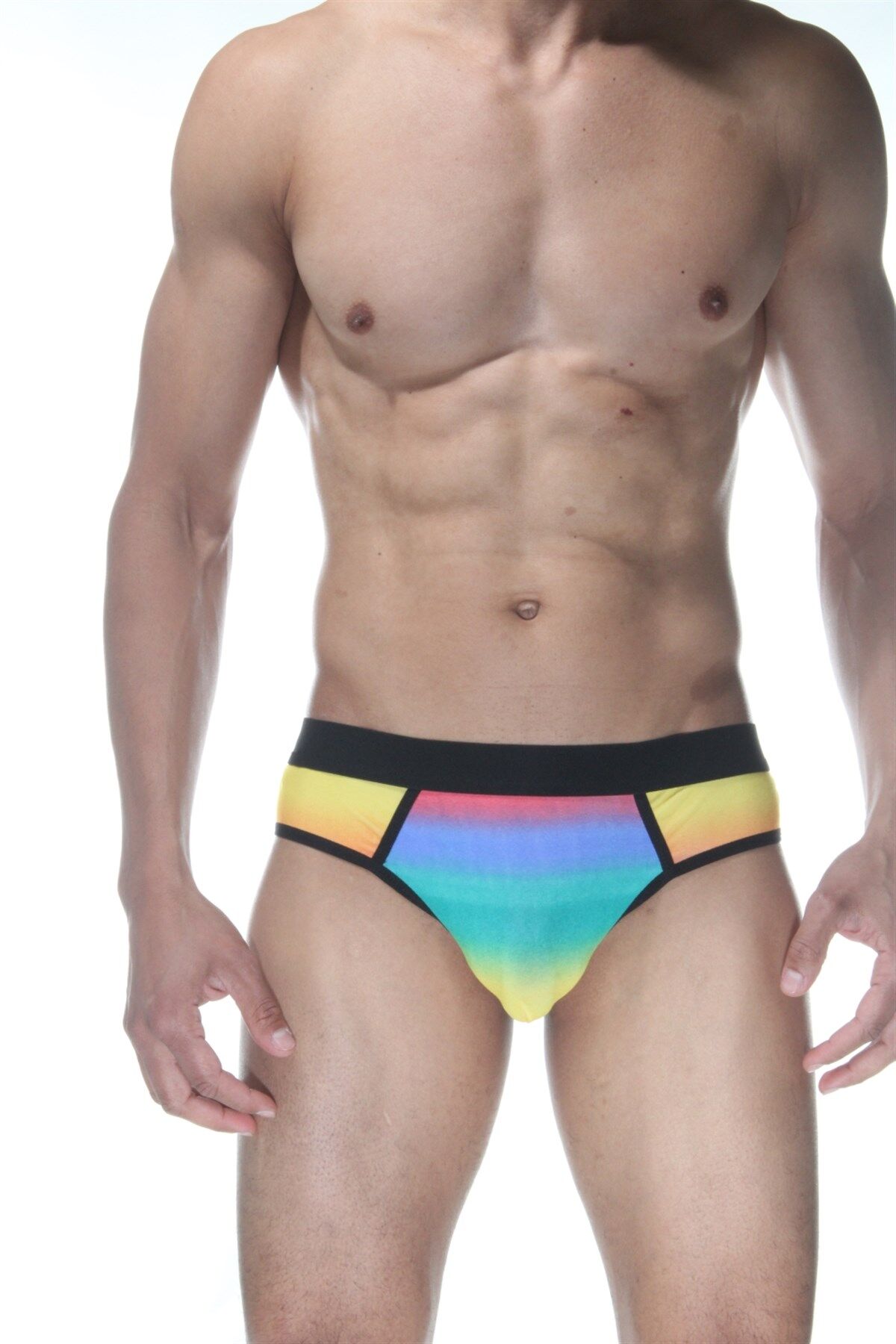 Erkek Renkli Gökkuşağı Jockstrap Fantezi İç Çamaşırı