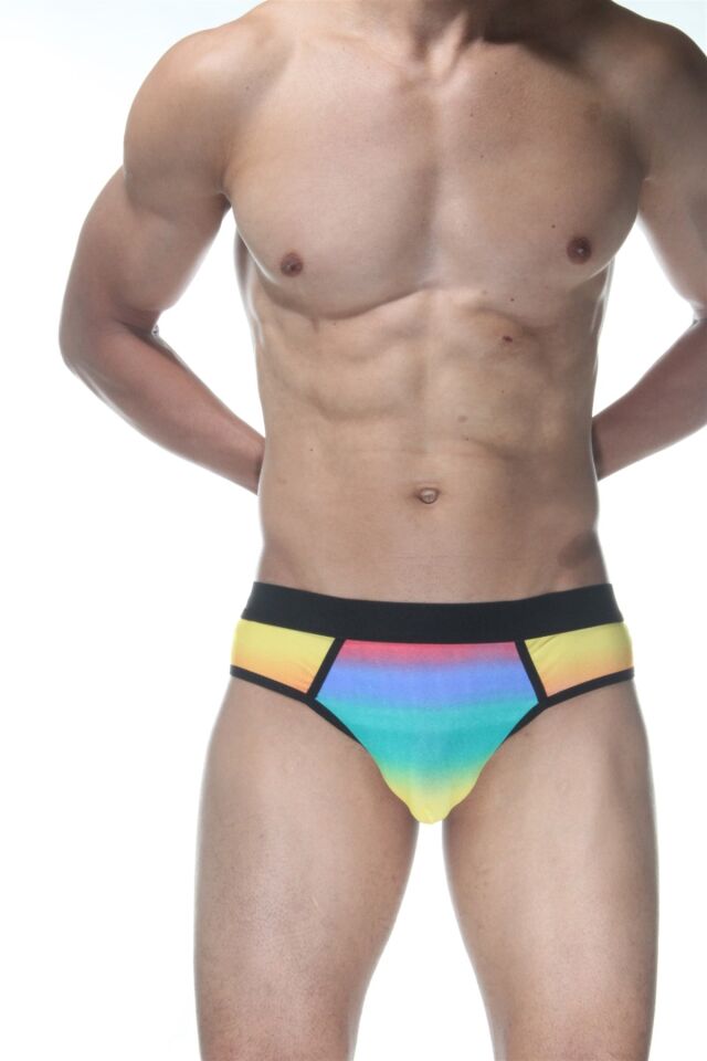 Erkek Renkli Gökkuşağı Jockstrap Fantezi İç Çamaşırı