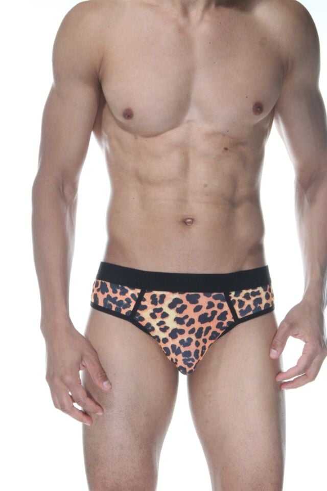 Erkek Leopar Desenli Jockstrap Fantezi İç Çamaşırı