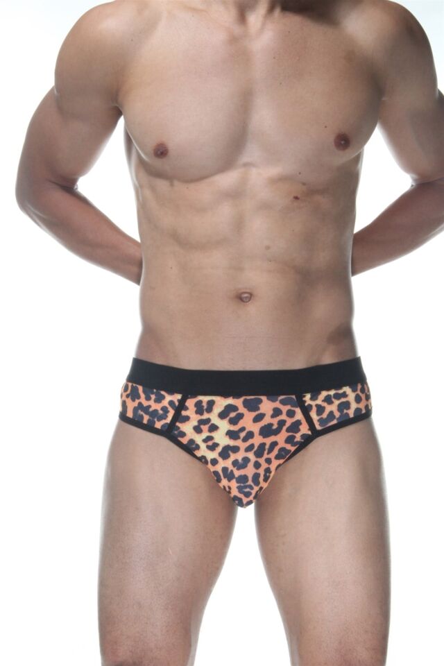 Erkek Leopar Desenli Jockstrap Fantezi İç Çamaşırı