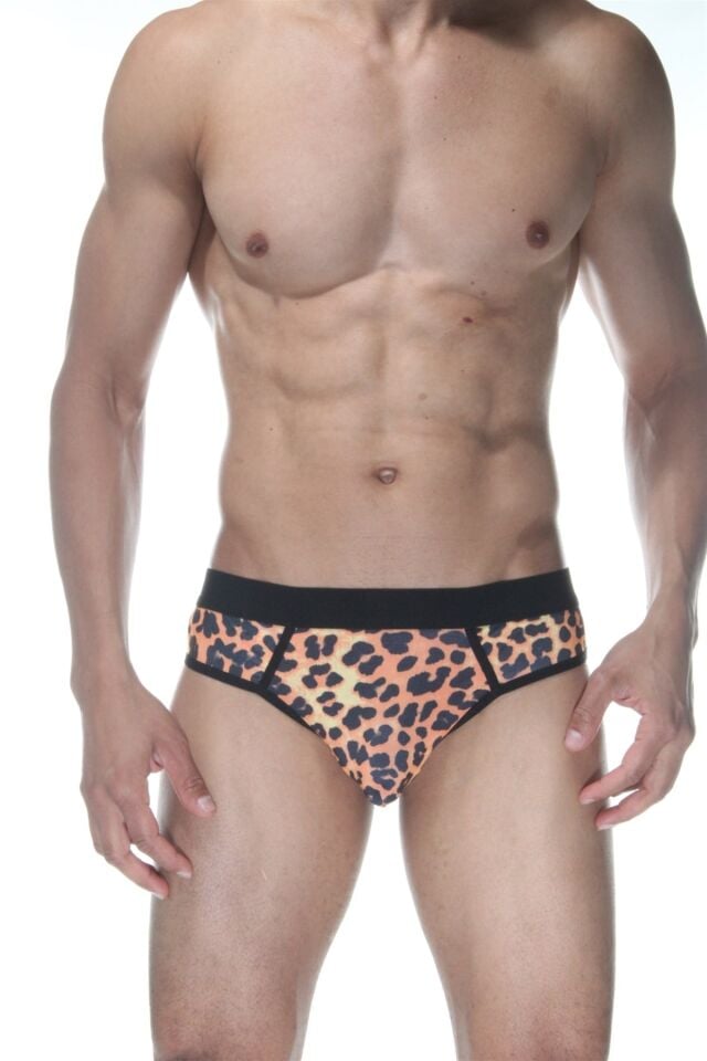 Erkek Leopar Desenli Jockstrap Fantezi İç Çamaşırı