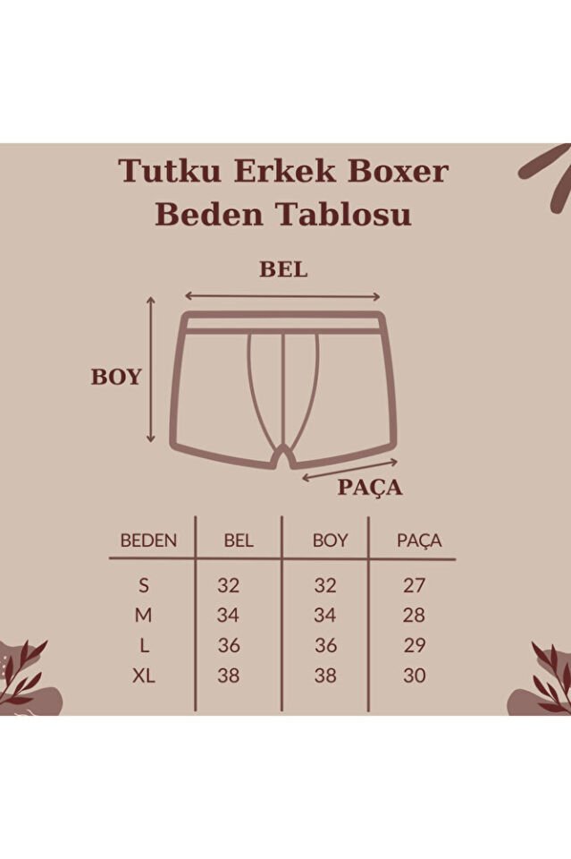 3'lü Tutku Penye Düz Düğmeli Erkek Boxer Rahat Kalıp %100 Pamuk 117 Füme