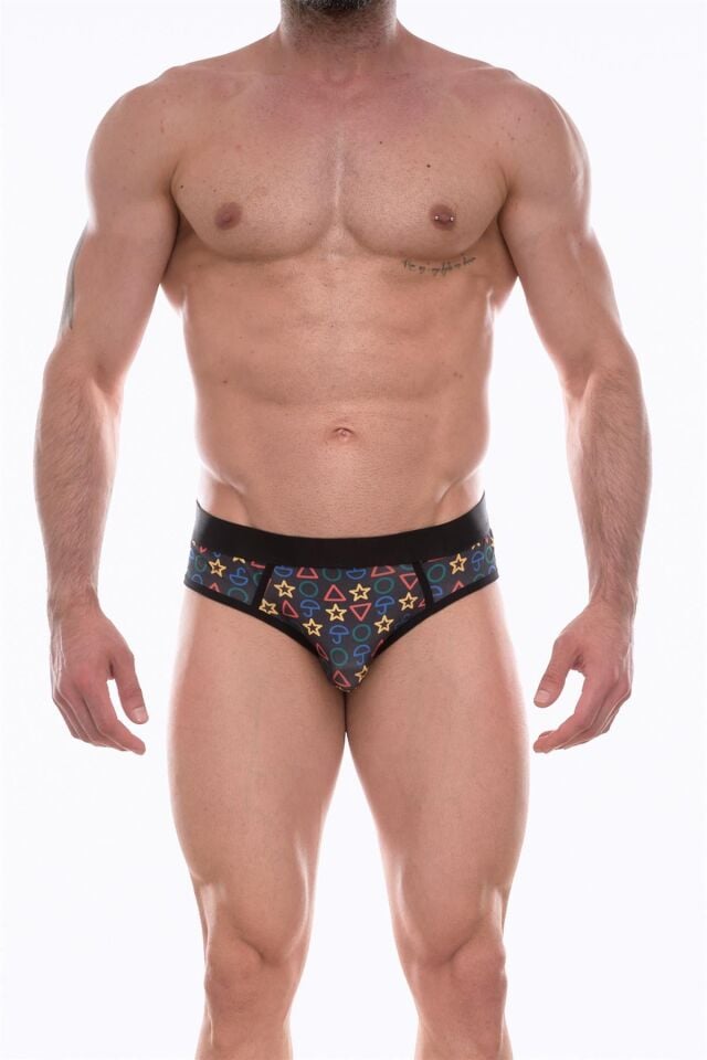 Erkek Geometrik Desenli Jockstrap Fantezi İç Çamaşırı