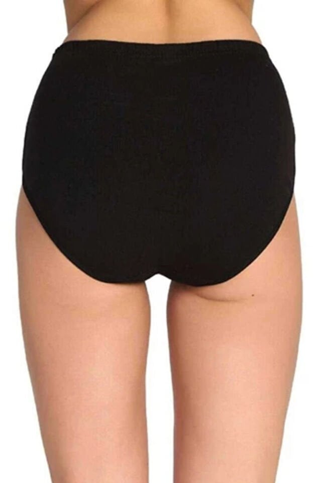 6'lı Tutku Bato Yüksek Bel Lastikli %100 Pamuk Siyah Kadın Külot 922