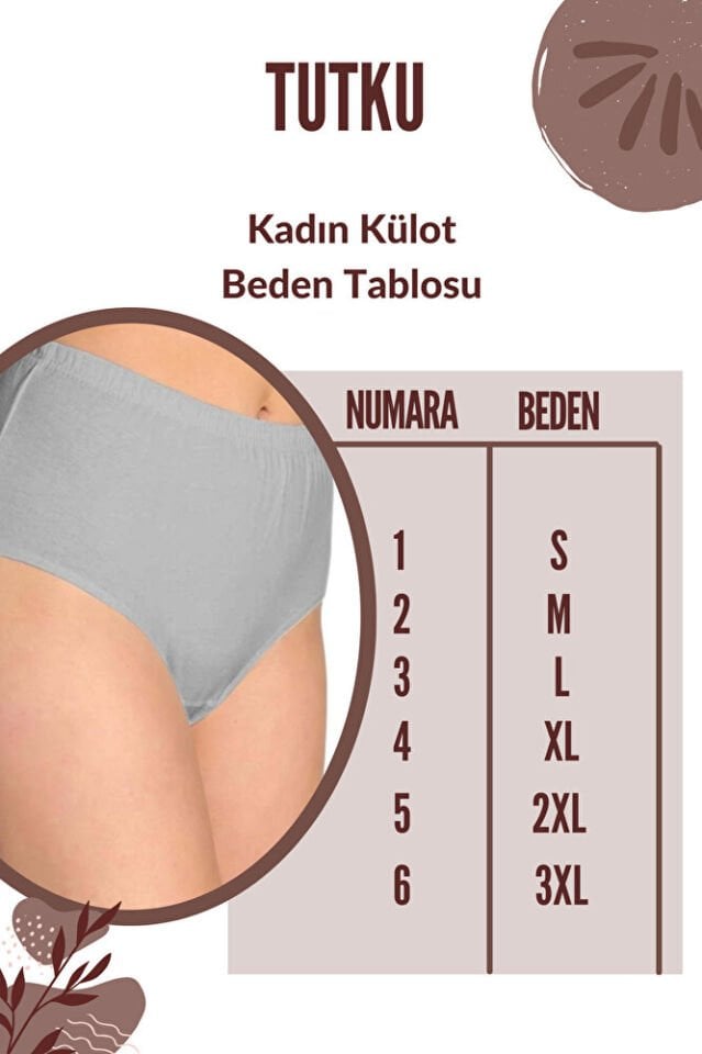 6'lı Tutku Bato Yüksek Bel Lastikli %100 Pamuk Siyah Kadın Külot 922