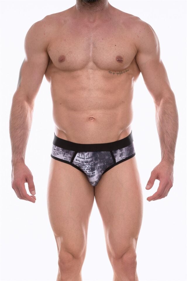 Erkek Gazete Desenli Jockstrap Fantezi İç Çamaşırı