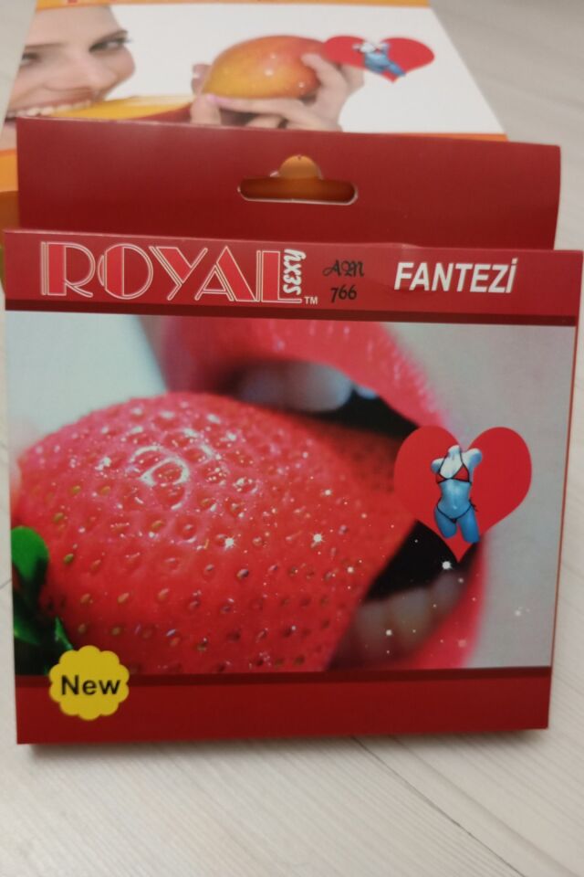 Kadın Yenilebilir İç Çamaşır Fantazi Sütyen Külot Takım Çilek Aromalı