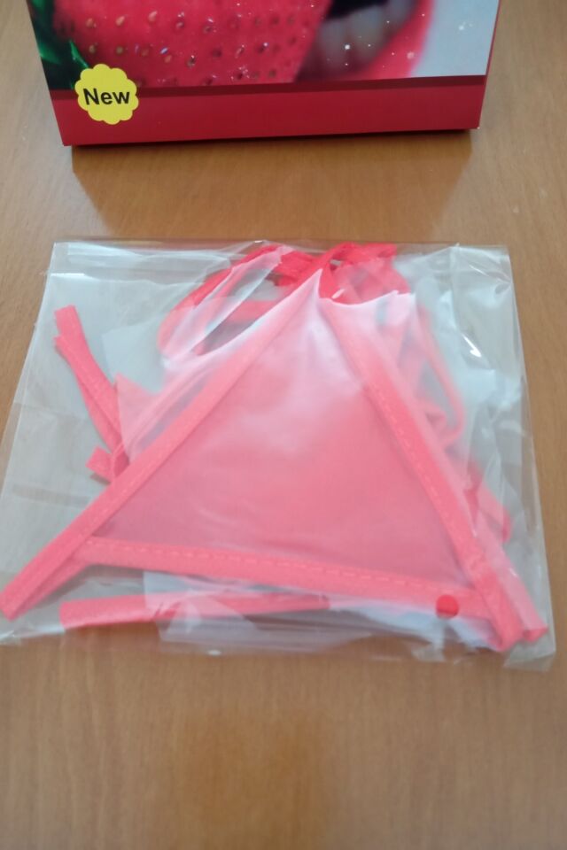 Kadın Yenilebilir İç Çamaşır Fantazi Sütyen Külot Takım Çilek Aromalı