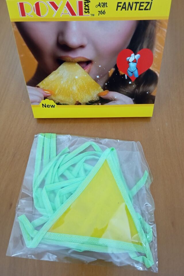 Kadın Yenilebilir İç Çamaşır Fantazi Sütyen Külot Takım Aromalı Ananas