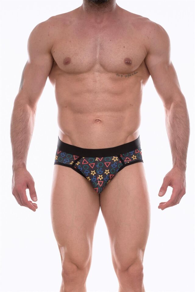 Erkek Geometrik Desenli Jockstrap Fantezi İç Çamaşırı