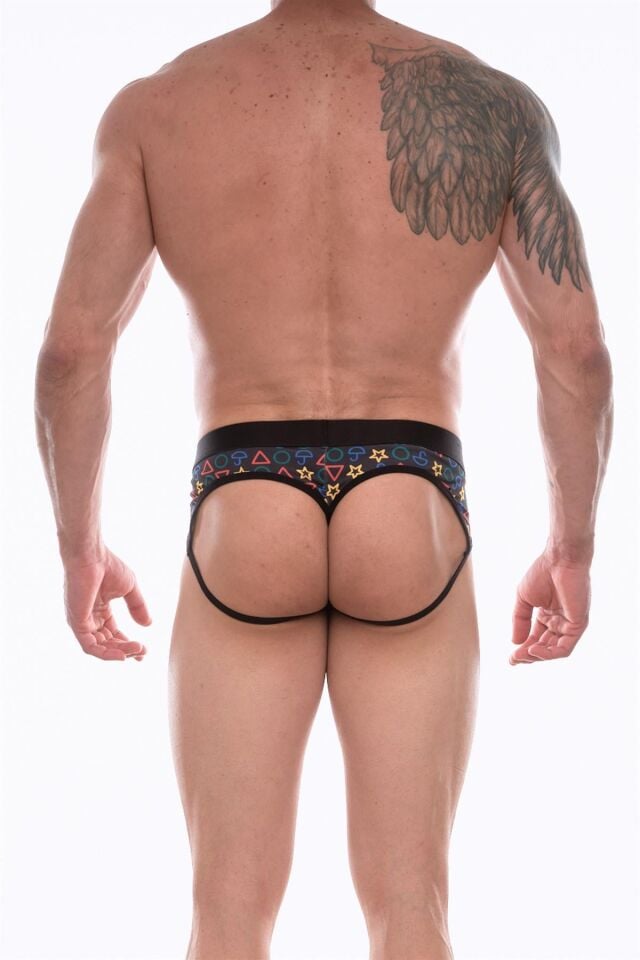 Erkek Geometrik Desenli Jockstrap Fantezi İç Çamaşırı
