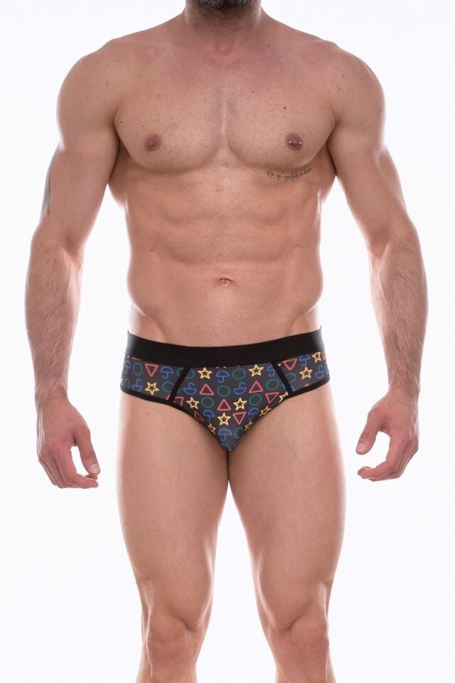 Erkek Geometrik Desenli Jockstrap Fantezi İç Çamaşırı