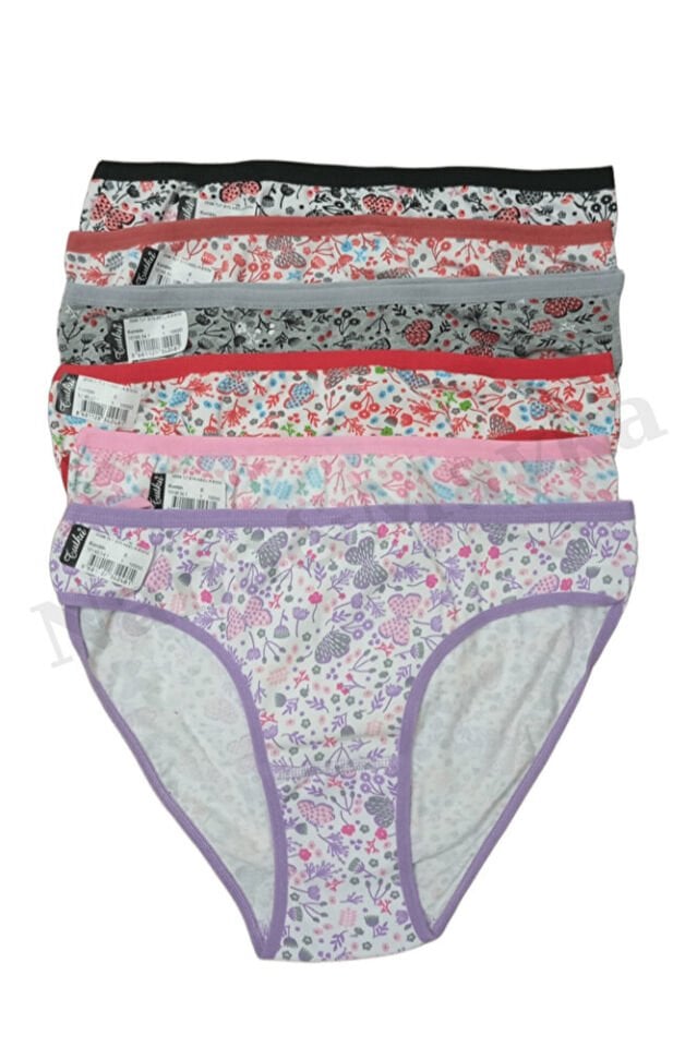 Nana & Mayka 6'lı Tutku Abelia Bikini Kadın Slip Külot – Çiçek Desenli Karışık Renk Pamuklu L-XL 598