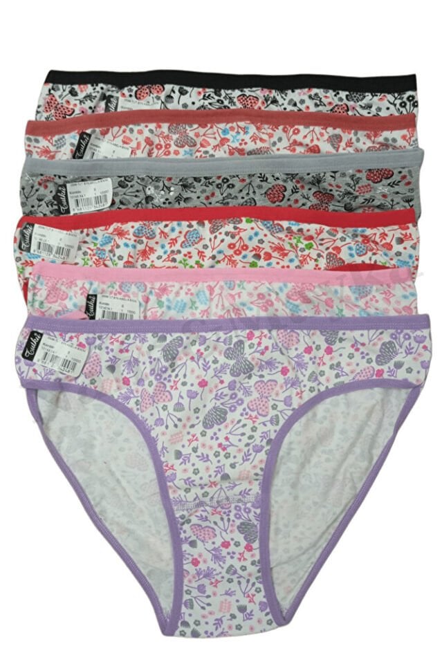 Nana & Mayka 6'lı Tutku Abelia Bikini Kadın Slip Külot – Çiçek Desenli Karışık Renk Pamuklu L-XL 598