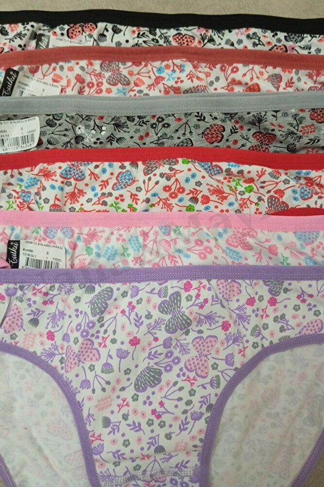 Nana & Mayka 6'lı Tutku Abelia Bikini Kadın Slip Külot – Çiçek Desenli Karışık Renk Pamuklu L-XL 598