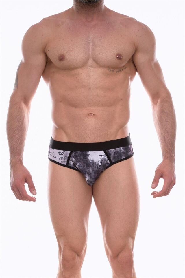 Erkek Gazete Desenli Jockstrap Fantezi İç Çamaşırı
