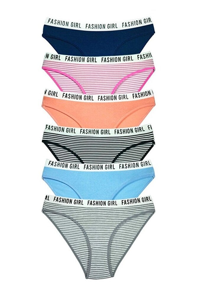 Tutku 6'lı Kadın Slip Külot – Çok Renkli Hera Fashion Girl Pamuklu Iç Çamaşırı 540 Standart M - L
