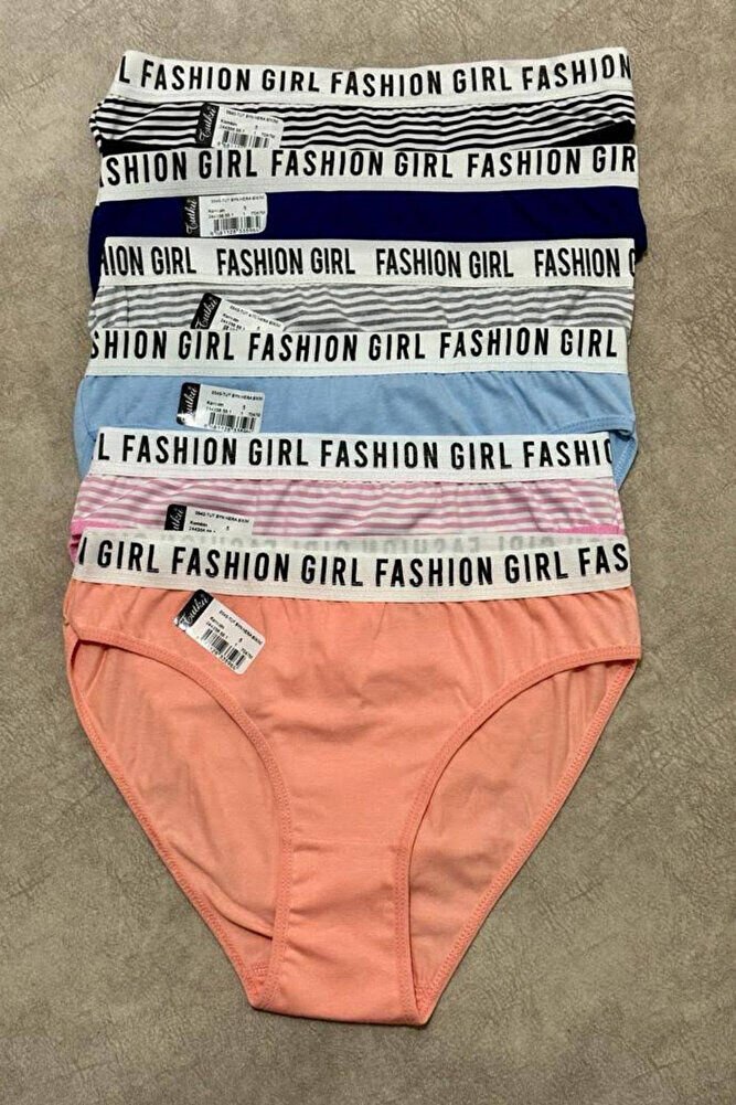Tutku 6'lı Kadın Slip Külot – Çok Renkli Hera Fashion Girl Pamuklu Iç Çamaşırı 540 Standart M - L