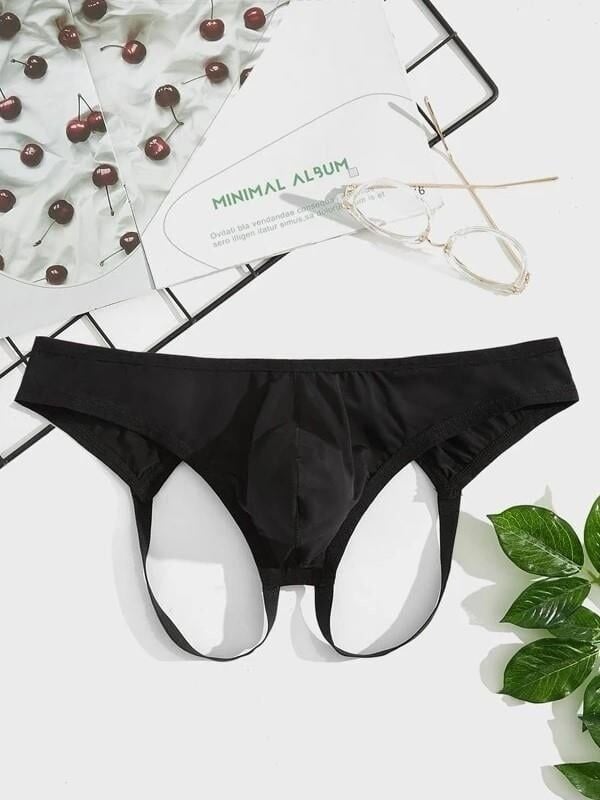 Erkek Siyah Düz Jockstrap Fantezi İç Çamaşırı